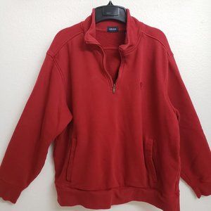 Izod Red Comfy Pullover with Zip Neck Size Large